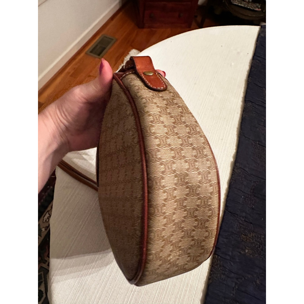Celine Brown Beige Monogram Macadam Heart-Shaped Shoulder Bag - Picture 10 of 16